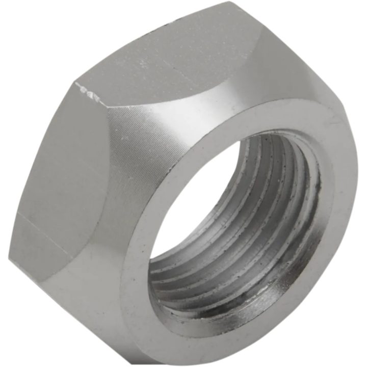 Tuerca de eje cromada — Rosca M24-2, diámetro interior 22 mm, diámetro exterior 36 mm