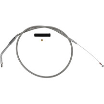 Stainless Braided Idle Cable — 92.5 cm housing, 45° elbow, Silver