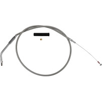 Stainless Braided Idle Cable — 92.5 cm housing, 45° elbow, Silver