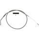 Cable de ralentí trenzado de acero inoxidable — 92.5 cm de carcasa, codo 45°, plateado