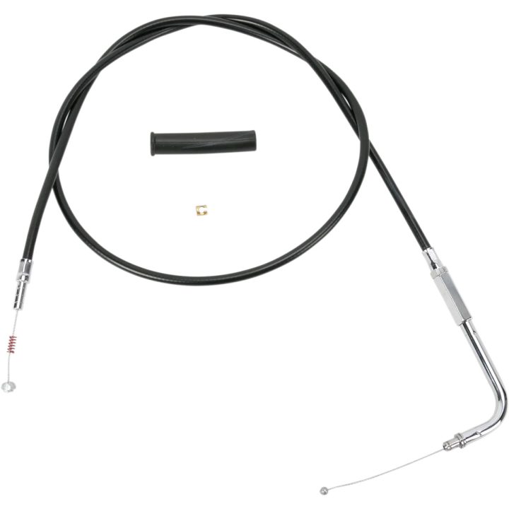 Cable de vinilo negro — 137 cm de carcasa, codo 90°, ajuste roscado en manillar
