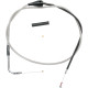 Cable de ralentí trenzado de acero inoxidable — 132 cm (52"), codo de 90°, plateado