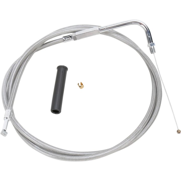 Cable de gas trenzado inoxidable — 127 cm (50") de funda, codo 90°, ajuste roscado