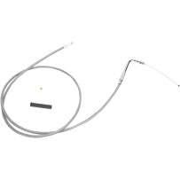 Stainless Braided Throttle Cable — 132 cm (52"), 90° elbow