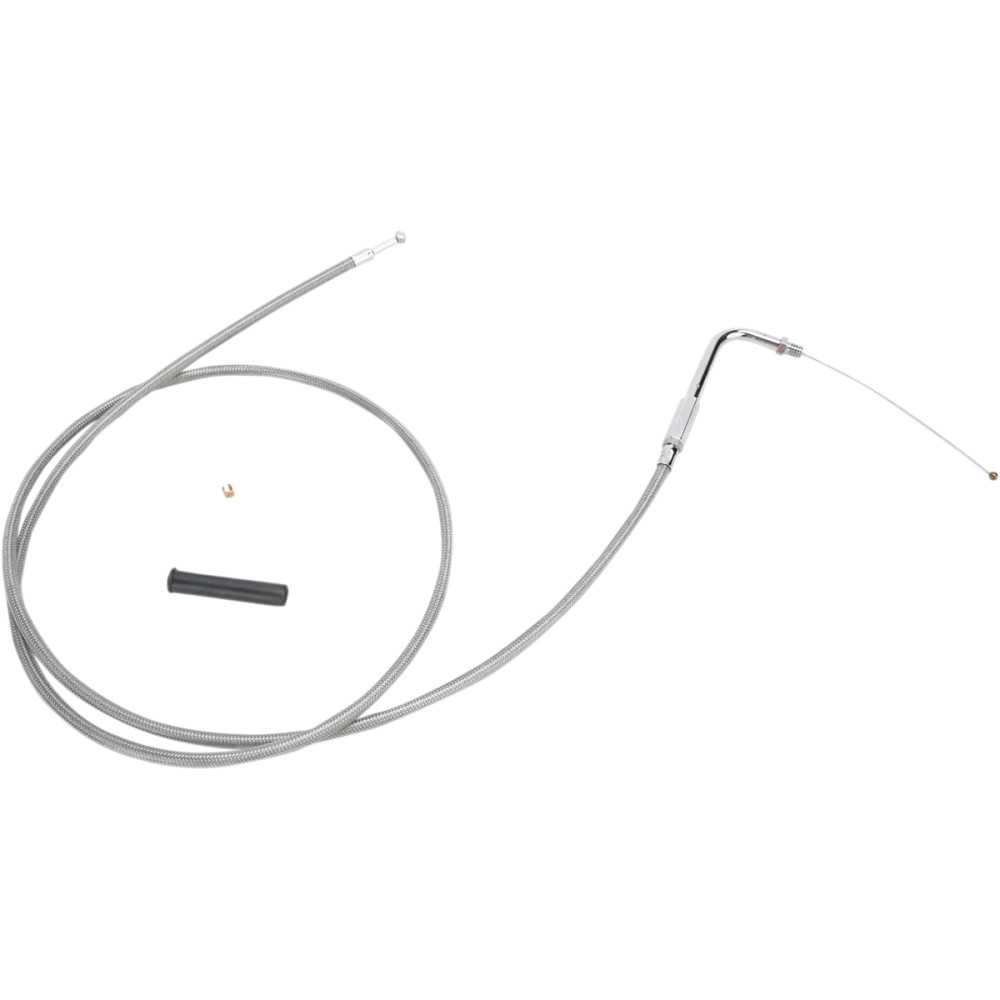 Stainless Braided Throttle Cable — 132 cm (52"), 90° elbow