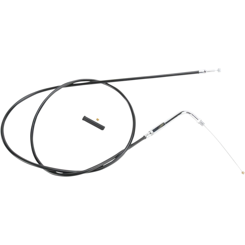 Black Vinyl Throttle/Idle Cable — 127 cm (50"), 90° elbow, threaded fitting