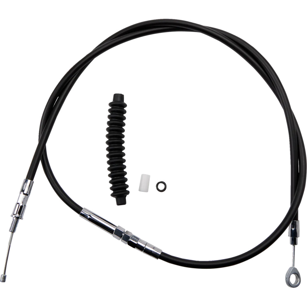 High-Efficiency Black Vinyl Clutch Cable — 159 cm (62-11/16"), adjuster 82 cm (32-5/16"), travel 70 mm (2-3/4")