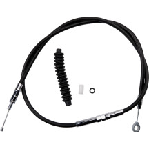 High-Efficiency Black Vinyl Clutch Cable — 134 cm housing, 60 cm adjuster, 65 mm travel