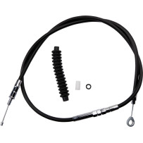 High-Efficiency Black Vinyl Clutch Cable — 134 cm housing, 60 cm adjuster, 65 mm travel
