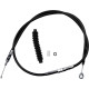 Cable de embrague de vinilo negro de alta eficiencia — funda 134 cm, ajustador 60 cm, recorrido 65 mm