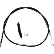 High-Efficiency Black Vinyl Clutch Cable — Housing 177.5 cm (69-13/16"), travel 67 mm (2-5/8"), adjuster 90.5 cm (35-5/8")