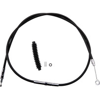 High-Efficiency Black Vinyl Clutch Cable — Housing 177.5 cm (69-13/16"), travel 67 mm (2-5/8"), adjuster 90.5 cm (35-5/8")