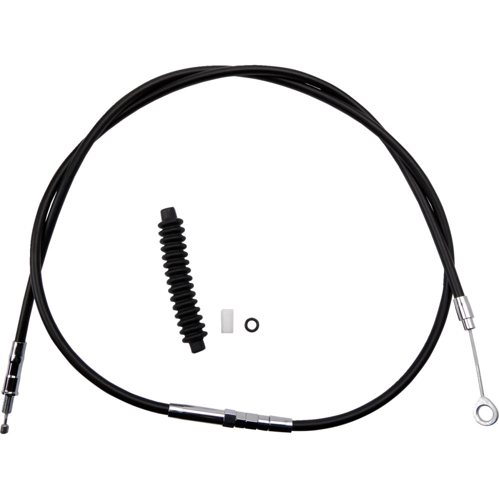 High-Efficiency Black Vinyl Clutch Cable — Housing 177.5 cm (69-13/16"), travel 67 mm (2-5/8"), adjuster 90.5 cm (35-5/8")