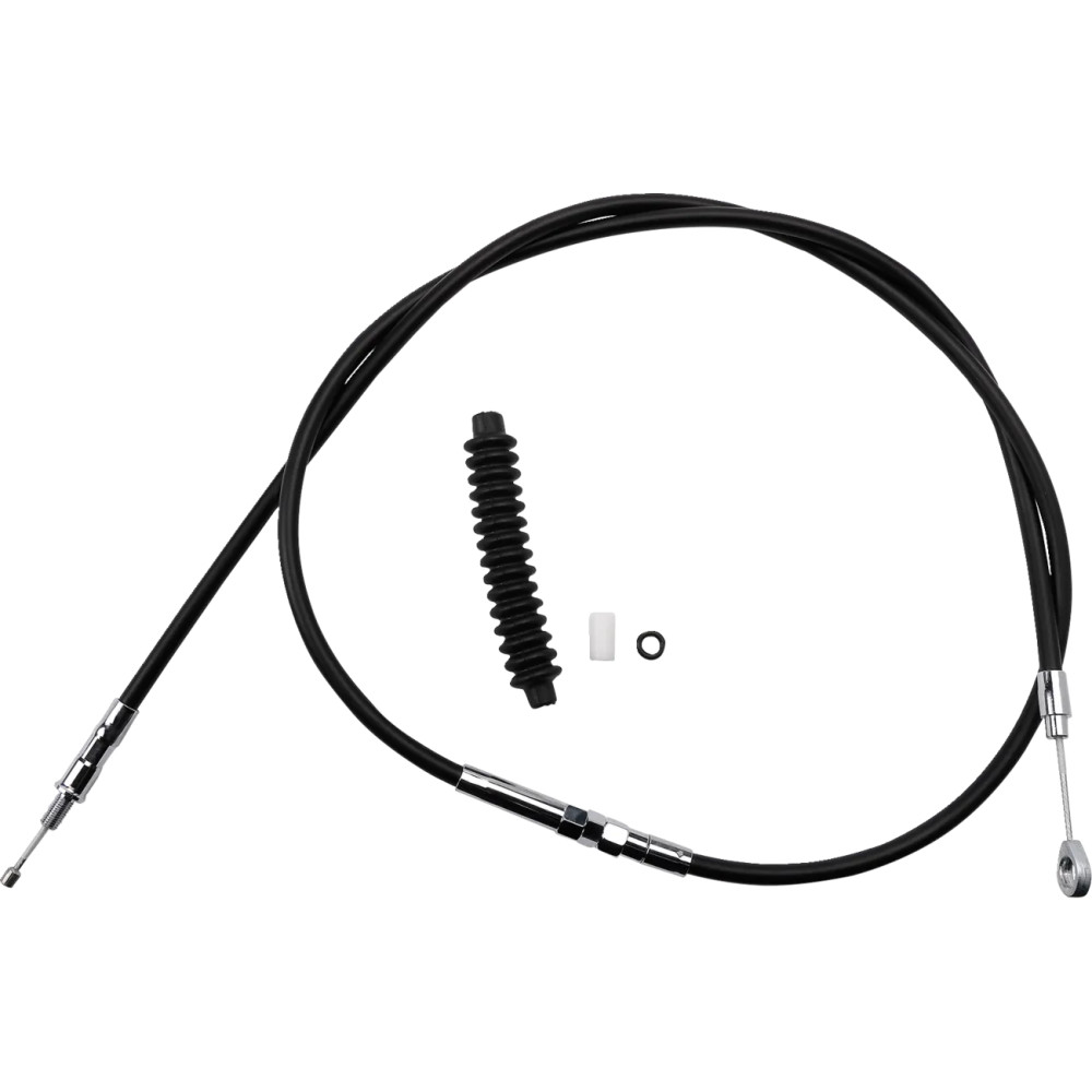 High-Efficiency Black Vinyl Clutch Cable — Housing 169 cm (66-5/8"), Adjuster 90.5 cm (35-5/8"), Travel 67 mm