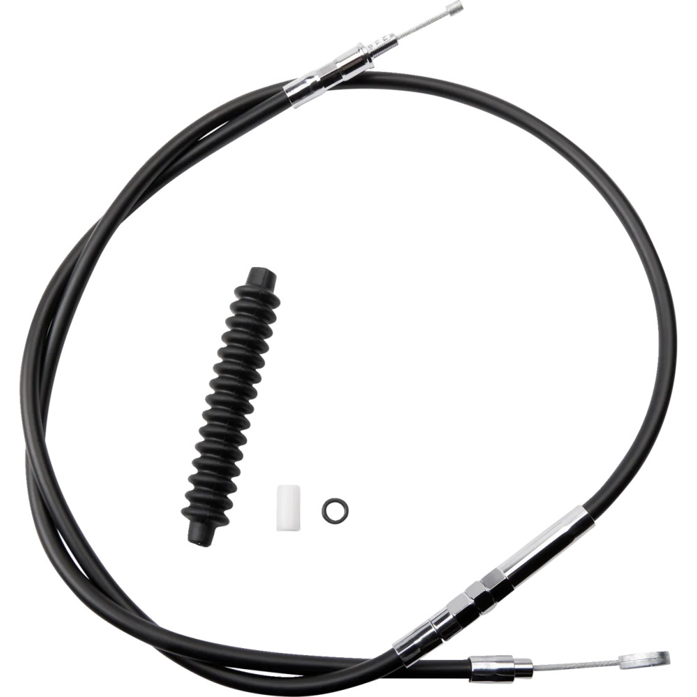 High-Efficiency Black Vinyl Clutch Cable — 145.5 cm (57-1/4"), adjuster 52 cm (20-1/2"), travel 65 mm