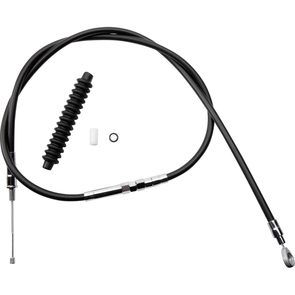 High-Efficiency Black Vinyl Clutch Cable — 139 cm housing, 60 cm adjuster, 70 mm travel
