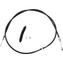 High-Efficiency Black Vinyl Clutch Cable — 184.5 cm housing, 80 cm adjuster, 83 mm travel, black
