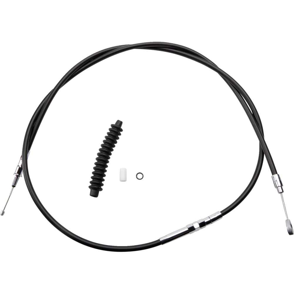 High-Efficiency Black Vinyl Clutch Cable — 195 cm housing, 80 cm adjuster, 83 mm travel, black
