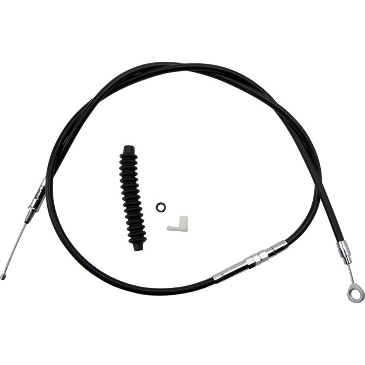 Cable de embrague de vinilo negro de alta eficiencia — carcasa 159 cm, recorrido 98 mm, ajustador 64,5 cm