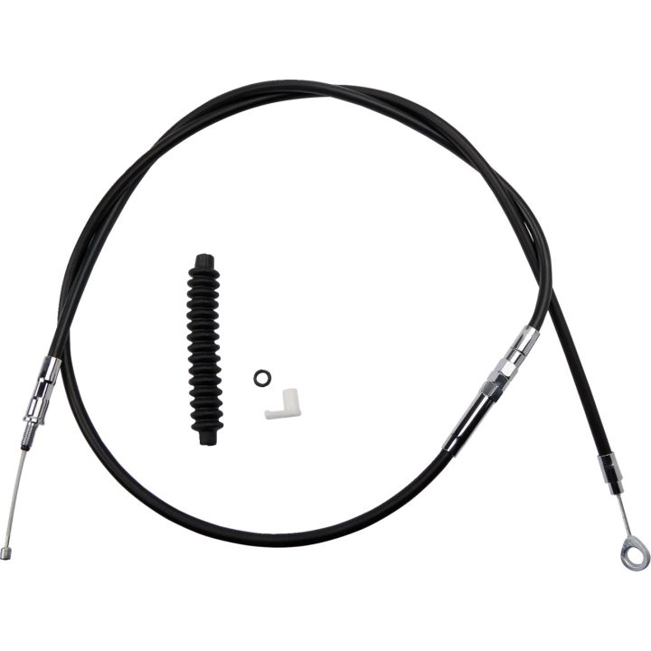 Cable de embrague de vinilo negro de alta eficiencia — 174.5 cm carcasa, 64.5 cm ajustador, 98 mm recorrido