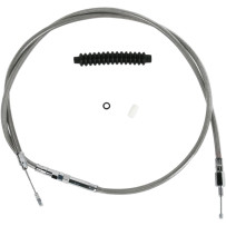 High-Efficiency Braided Stainless Steel Clutch Cable — 174.5 cm housing, 70 mm travel, 83.5 cm adjuster, Chrome