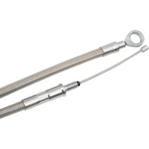 High-Efficiency Braided Stainless Steel Clutch Cable — Housing 164.5 cm, Travel 83 mm, Adjuster 80 cm, Chrome
