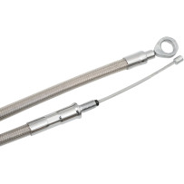High-Efficiency Braided Stainless Steel Clutch Cable — Housing 164.5 cm, Travel 83 mm, Adjuster 80 cm, Chrome