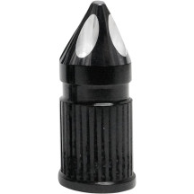 Spike Valve Stem Cap — Black anodized, billet aluminum