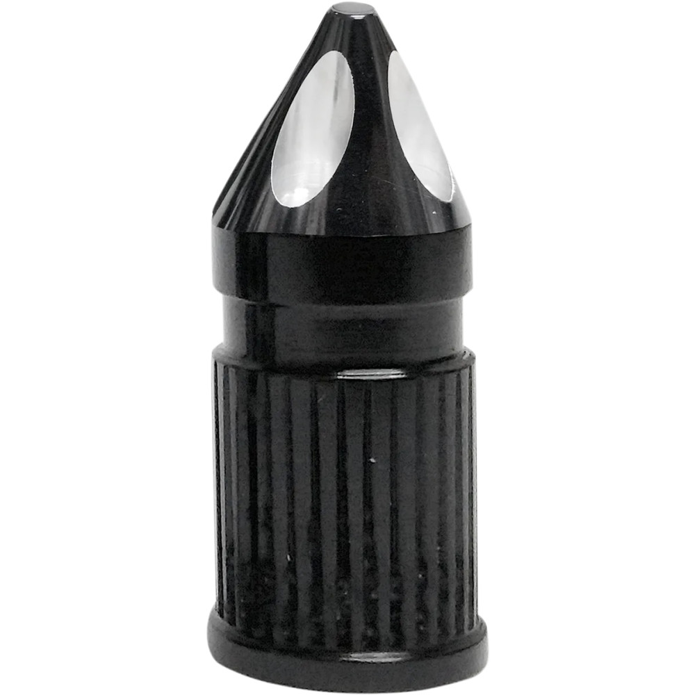 Spike Valve Stem Cap — Black anodized, billet aluminum