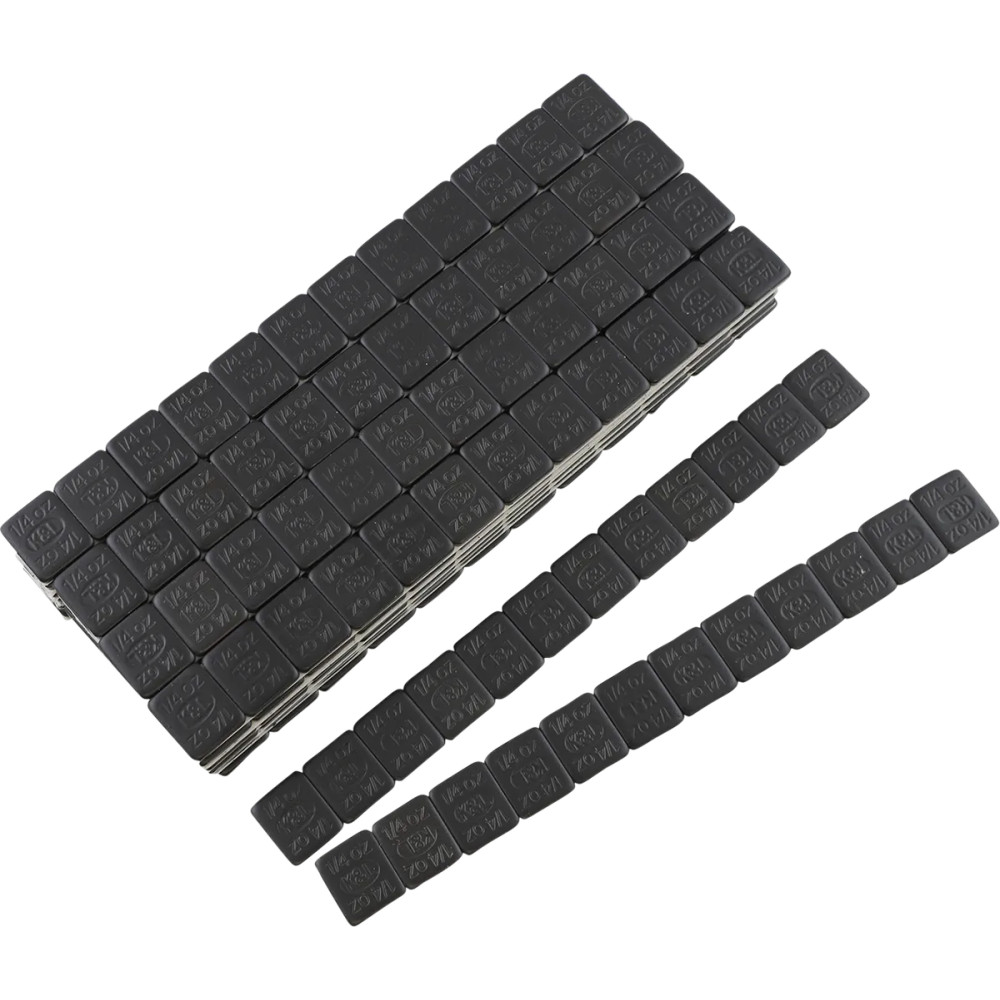 Quickstick Wheel Weights — 0.756" x 0.642", 360 pack, Black powder-coated