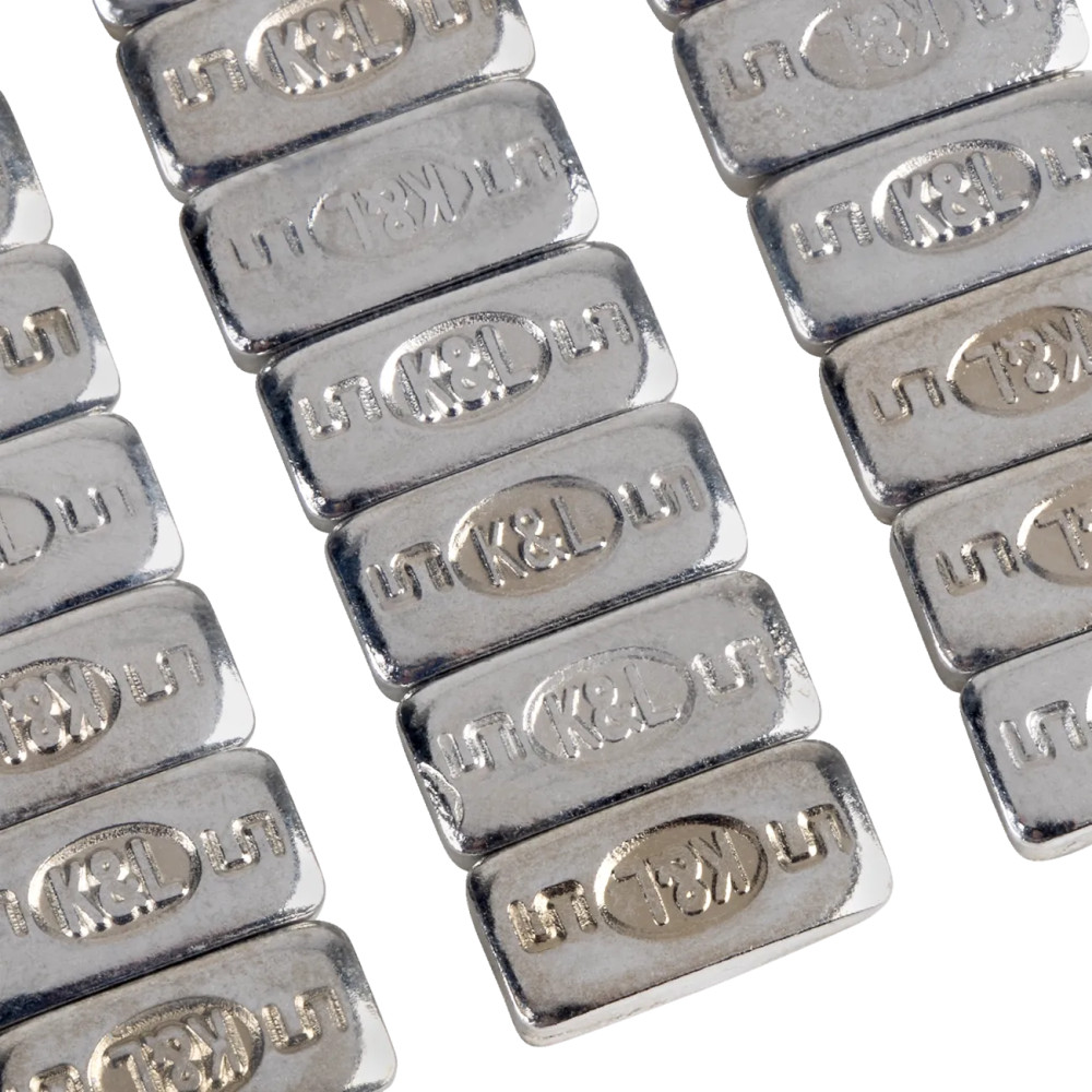 Pesas de rueda Quickstick — 0.756 in x 0.359 in, paquete de 36, 5 g, cromado