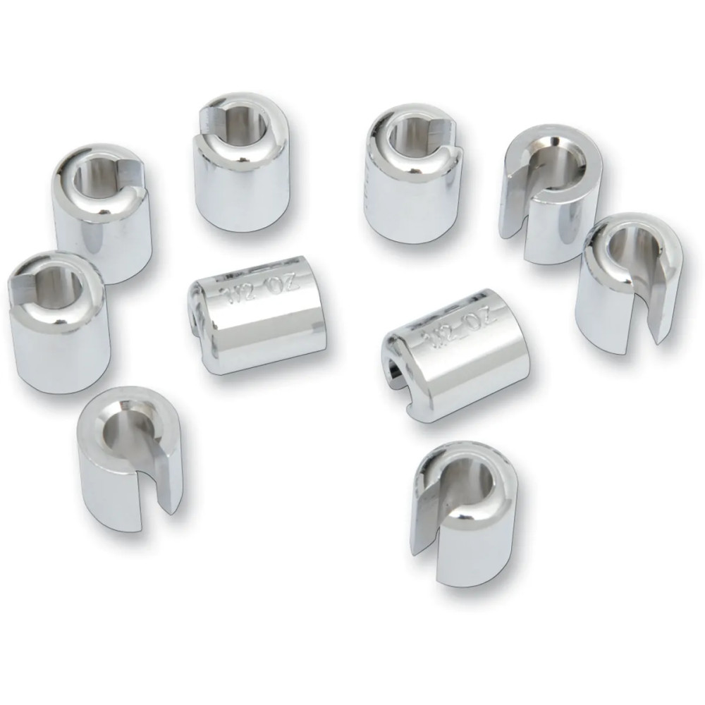 Chrome/Zinc Spoke Wheel Weights — 10 Pack, 14–17 g (1/2 oz)