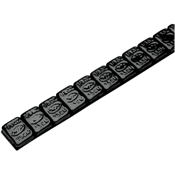 Pesas para ruedas — 144 unidades, 3.54 g por segmento (1/8 oz), negro, recubrimiento en polvo