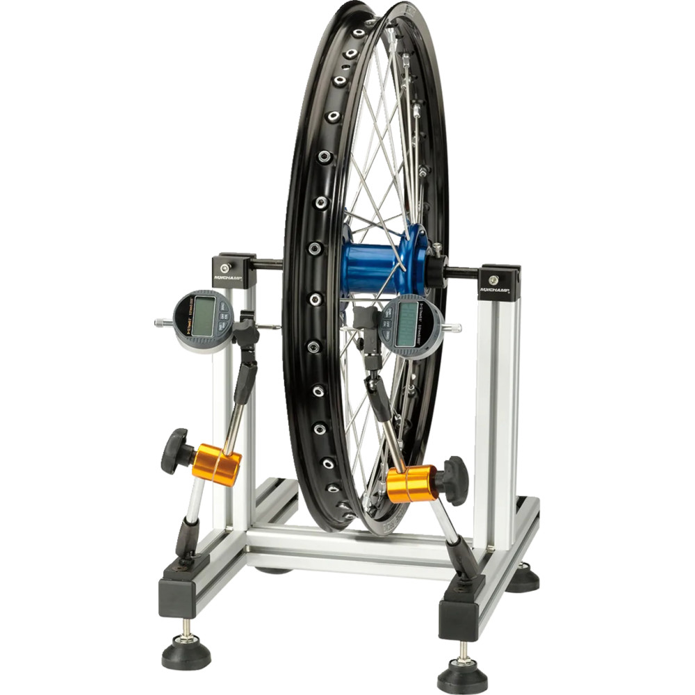 Professional Tire Wheel Truing Stand — 16"–21" wheels, 20 mm–30 mm axles, Black
