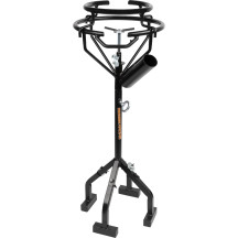 Deluxe Tire Changing Stand — adjustable height 20"–32", fits 16"–21" wheels, black powder-coated