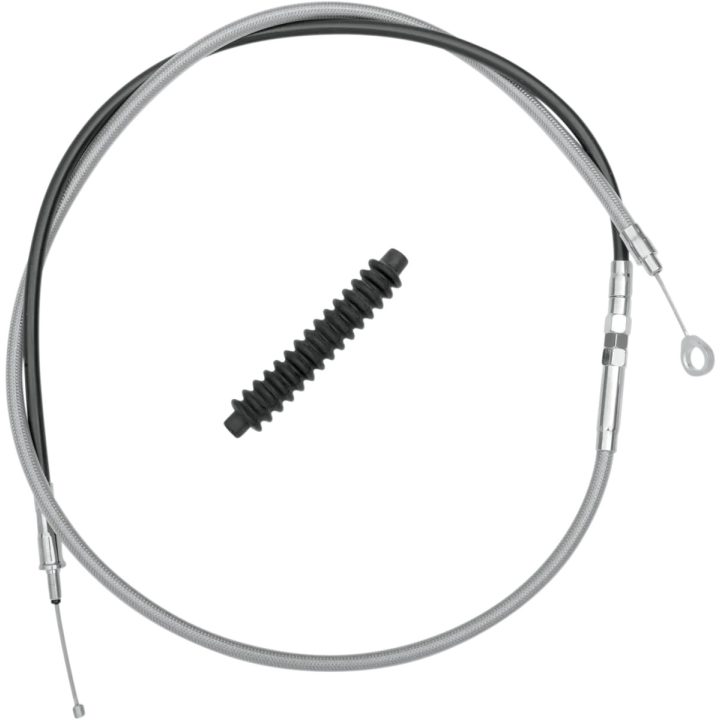 Cable de embrague trenzado de acero inoxidable de alta eficiencia — 170 cm carcasa, 98 mm recorrido, ajustador 64,5 cm