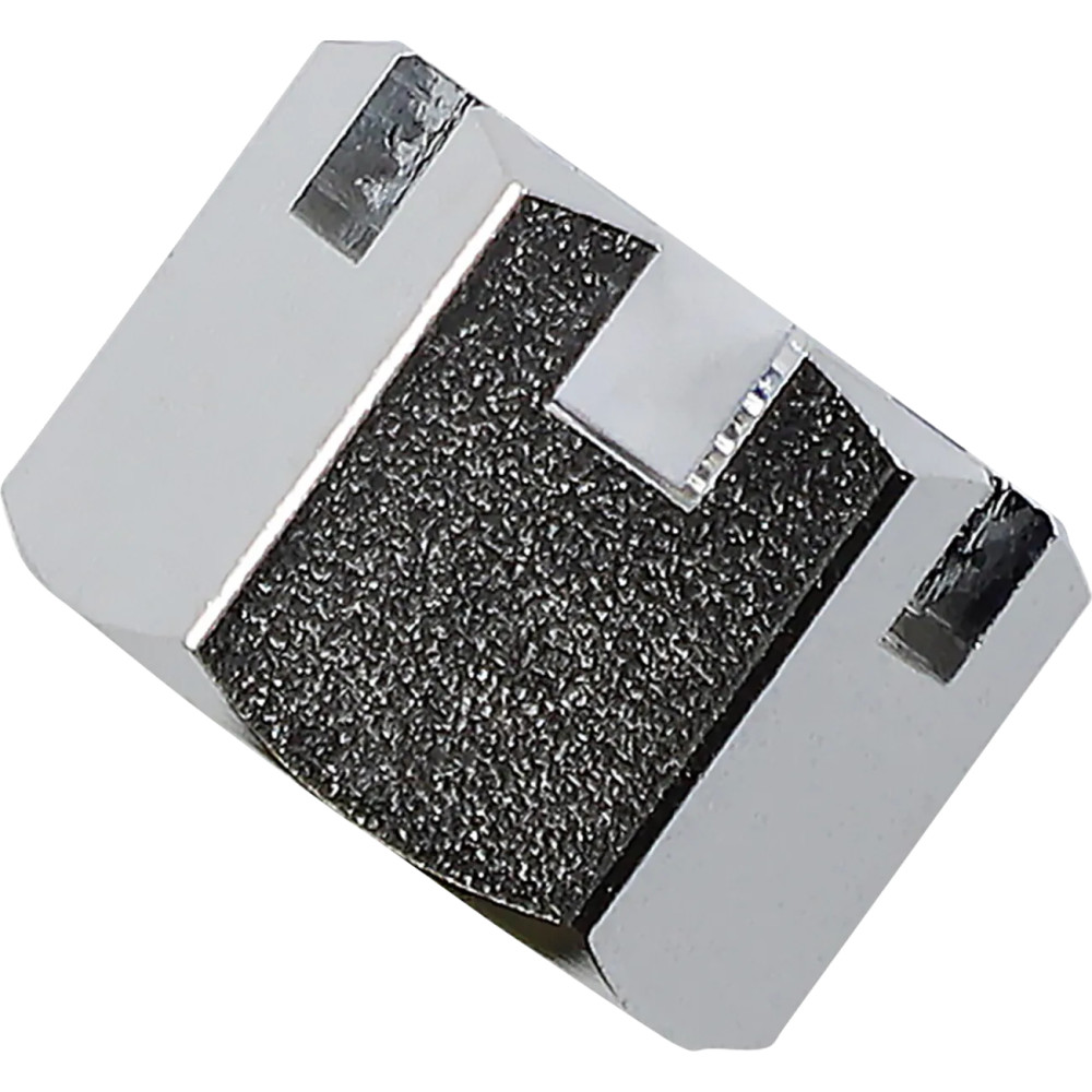 Chrome Axle Nut — 1/2"-20 thread, 11.5 mm (0.45") ID, 23.6 mm (0.93") OD, 0.73" width, chrome