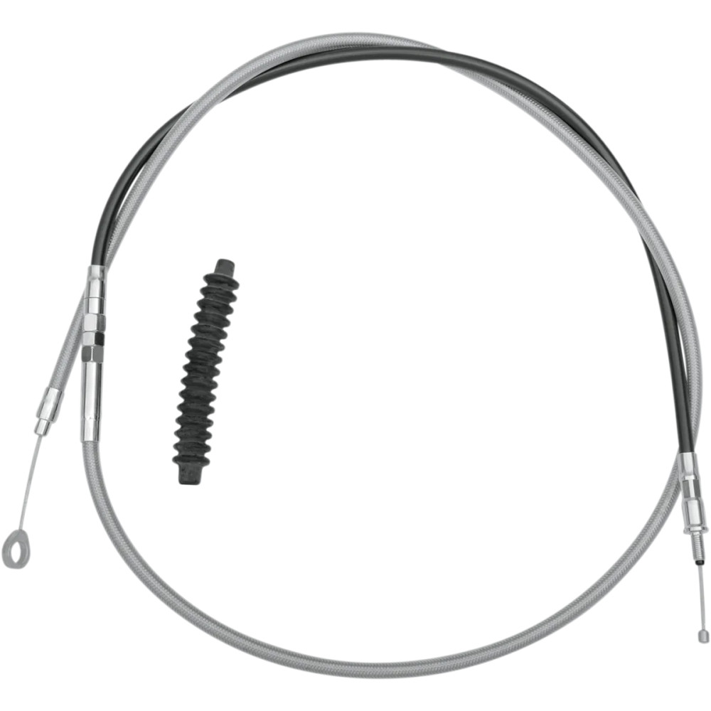 High-Efficiency Braided Stainless Steel Clutch Cable — 185.5 cm housing, 98 mm travel, Chrome