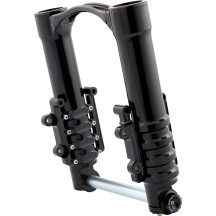 Method No Flex Fork Legs — 49.00 mm (1.93") fork tubes, 18"/19" front wheels, 11.8" rotors, black anodized