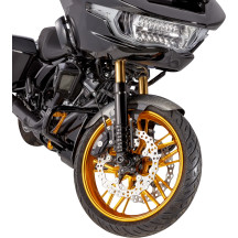 Method No Flex Fork Legs — 49.00 mm (1.93") fork tubes, 18"/19" front wheels, 11.8" rotors, black anodized