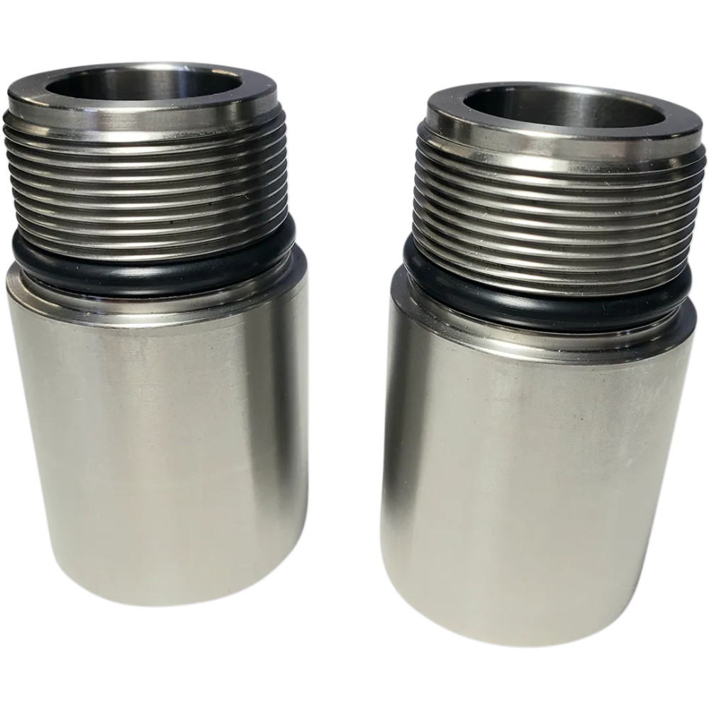 Fork Tube Extensions — 39 mm, extends 25.4 mm, Chrome