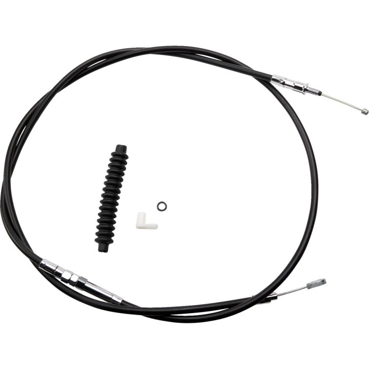 Cable de embrague de vinilo negro de alta eficiencia — carcasa 80", recorrido 3-1/2", ajustador 25-1/2"