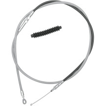 High-Efficiency Braided Stainless Steel Clutch Cable — 203 cm (80"), travel 89 mm (3-1/2"), adjuster 65 cm (25-1/2"), chrome fin
