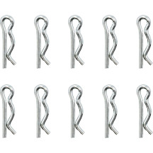 Rear Axle Retainers — rear position, 7/64 in width, Polished silver, 10 Pack