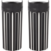 Cubiertas de fuelle de horquilla de aluminio — +2", Negro, Plata, Anodizado