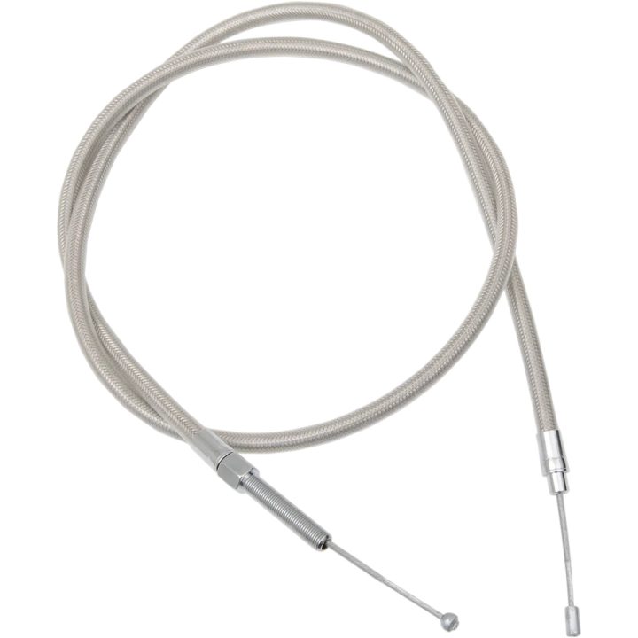 Cable de embrague trenzado de acero inoxidable de alta eficiencia — 127 cm (50"), 14 cm (5-1/2") de recorrido, ajustador inferior, cromo