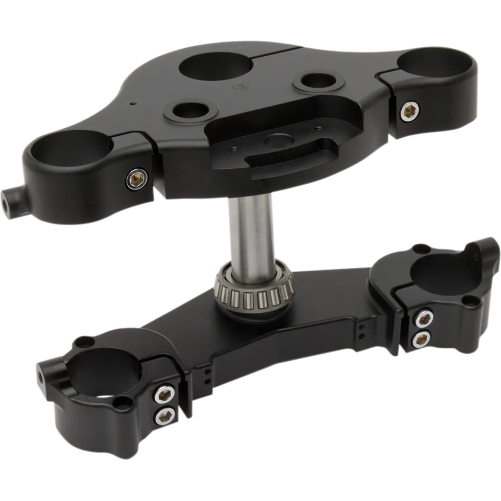 7 & 7 Raked Triple Tree — fits 21", 23" wheels, Black, Kit