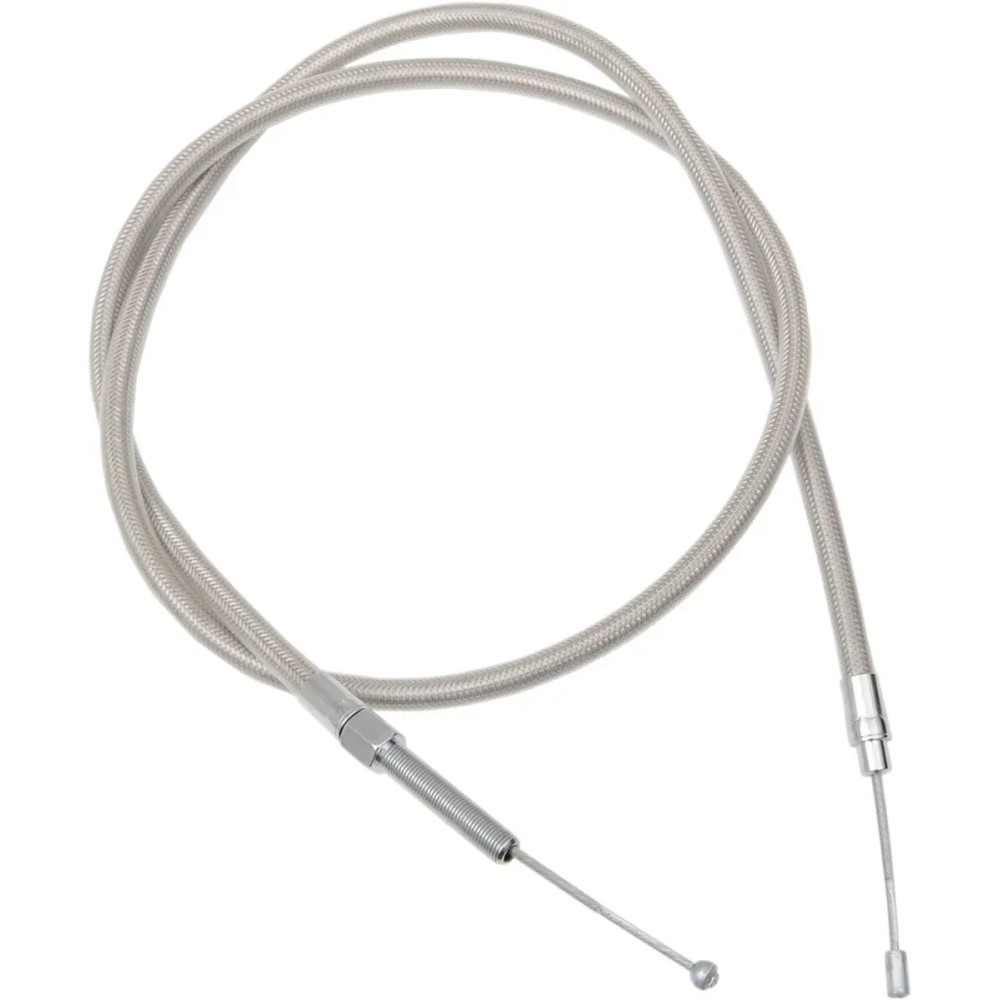 High-Efficiency Braided Stainless Steel Clutch Cable — 142 cm (56"), 14 cm (5-1/2"), Chrome