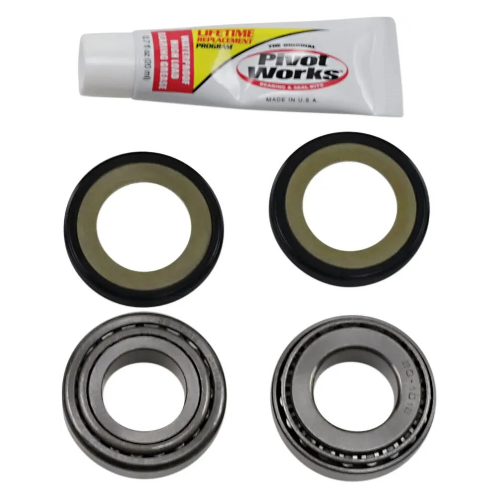 Steering Stem Bearing Kit — Black, Chrome