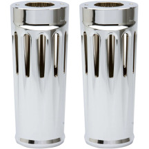 Aluminum Fork Boot Covers — +2", Pair, Chrome